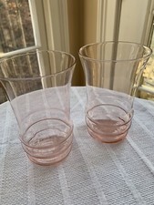 Vintage Pink Dunbar 1112 Tumbler Depression Glass 1930s Water Tumbler 4.5