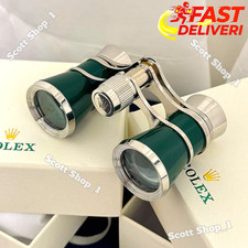 ROLEX Green Opera Glasses Binoculars Box & Pouch VIP Gift Display RARE picture