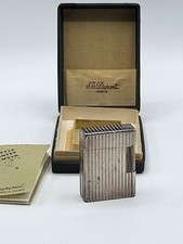 Antique S.T. Lighter Dupont Paris Silver Finish Case & Papers #xc28 picture