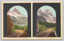 Spiral Tunnel Portals Canadian Rockies Postcard Cathedral Mt Stephen picture