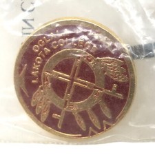 VTG NIP Oglala Lakota College Pin Kyle South Dakota Red & Gold Colors picture