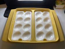 vintage tupperware deviled egg split tray Gold Yellow (2) picture