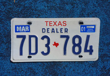 2001 Texas DEALER License Plate picture