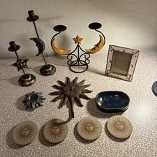 Huge Vintage Stars Moon Sun Lot Celestial Frame Bathroom Decor Candlesticks picture