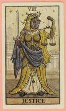Justice, Major Arcana 8, Single Swap Tarot Card, Luna - Excellent+ picture