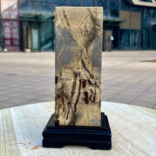 3.3LB Four sided pillar Chinese Dendritic Limestone Picture Stone Guohua - Rare picture