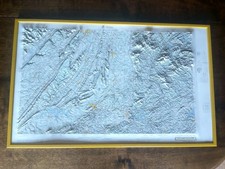 Vtg Hubbard 3D Topographical Relief Molded Map  GA; ALA; TENN; NC picture