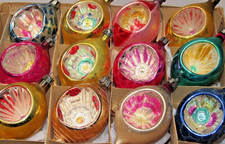 Lot Vintage Glass Pictured FLOWER STAR Indent DROP Christmas Ornaments CHOOSE picture