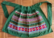 Vintage Midcentury Green Muscogee Seminole Native American Patchwork Apron picture