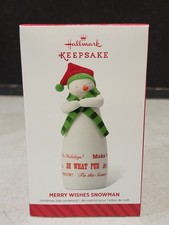 2014 NRFB NEW Hallmark Keepsake Ornament Merry Wishes Snowman picture