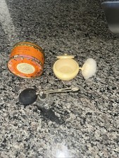 art deco vanity set Powder Bowl W/ Puff Hudnut Tin Medical Atomizer  vintage picture