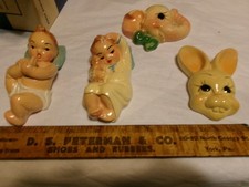 Vintage miniature Chalkware to Hang, Babies & Animals picture