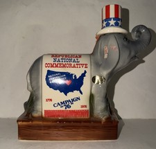 1976 Ezra Brook RNC Elephant Decanter W/Hat & stickers still on (12923) picture