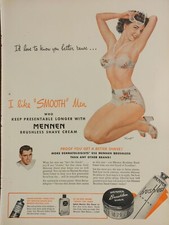1946 MENNEN Menthol Iced Lather Shave Sexy Gal Likes vintage art print ad picture