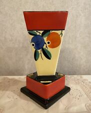 Art Deco Vintage Hand Painted Vase Czechoslavakia Signed picture
