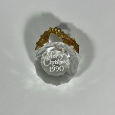 Vintage Merry Christmas 1990 Swarovski Faceted Crystal Ball Ornament picture