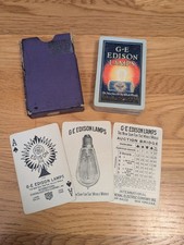 ca. 1915 G-E EDISON MAZDA LAMPS Antique Advertising Playing Card Deck COMPLETE  picture