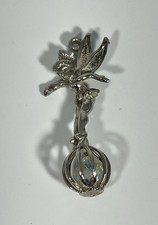 Vintage 1960’s WALT DISNEY PROD. Tinker Bell Charm - Silver Tone - AB Crystals picture