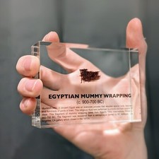 Ancient Egyptian Mummy Linen Wrapping- Lucite Acrylic Artifact Display picture