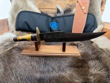 Sam Colt Knife Bowie Knife With Stag Handle & Leather Sheath Mint In Pouch C12 picture