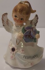 Vintage Lefton February Birthday Angel Figurine #6224 KW6224 Japan Original Stic picture