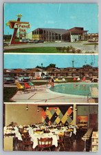 Postcard MS Travel Inn Motel Multiview Large Sign Meridian, Mississippi c1968 picture