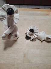 Pierrot Clown Ceramic Figurine French Harlequin Set Of 2 Goth Art Deco Hollywood picture