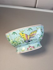 Neiman Marcus Hand Painted Square Porcelain Butterfly Flowers Bowl Hong Kong picture