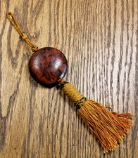 Antique Burl wood / Burlwood Compact and Lipstick with Tassel picture