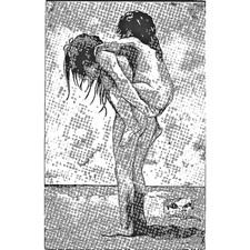 Postcard Joseph K. Beyer Artist Sister Holding Sister Back Watercolor 1981 picture