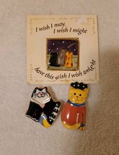 Vtg Enamel Cat Pins Set Of 3 From 1993-94-96 Hand Painted KD Designs Super Cute  picture