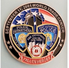 NYPD FDNY PAPD WTC 9/11 SEPTEMBER 11th FALLEN HEROES POLICE CHALLENGE COIN NEW picture