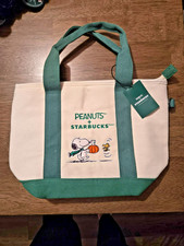 🔥❨･¨⬮ Genuine Starbucks x Peanuts Snoopy Mini Canvas Tote Bag US In Hand NEW🔥 picture