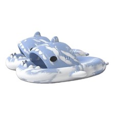 Allgala Shark Slides for Women & Men Camo Blue White Open Toe Cushioned Sandals picture