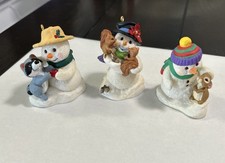 Set of 3 Vintage 1998 2001 2003 Hallmark Keepsake Ornaments Snow Buddies picture