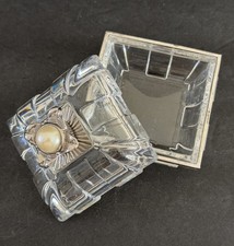 Elegant Crystal Silver Trinket Box Vintage Lenox Faux Pearl Bleikristall Germany picture