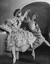 British ballet dancer Mona Inglesby rehearsing in front of a mirror- Old Photo picture