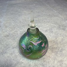 Craig Zweifel Signed Iridescent Art Glass Perfume Bottle Ketchum Idaho Vintage picture