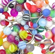 Body Jewelry 14g 7/16  Wholesale Lot 500PCS Mix Color Acrylic Belly Navel Rings picture