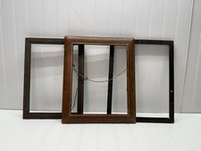 3 Antique Guilded Art Nouveau Wooden Leather Picture Frames 3 Sizes picture