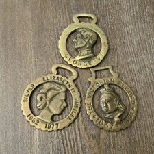 Vintage Royal  Horse Brass Medallion Set Of 3 picture
