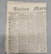 Civil War Era MA Boston Morning Journal Newspaper MERRIMACK April 12, 1862 Rare picture