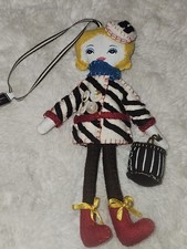 Rare Vtg Henri Bendel NY Striped Coat Doll Ornament Collector Series Cloth Girl picture