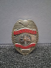 Vintage VOLUNTEER FIREFIGHTER BADGE AND KEYCHAIN picture