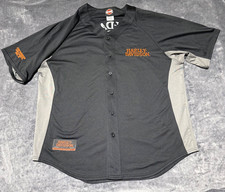Harley Davidson Baseball Jersey Large Fort Thunder Moore Oklahoma Skull picture