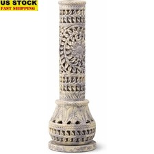 Hand-Carved Soapstone Incense Tower Ash-Catching Holder Meditation Home Decor US picture