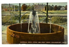 Mineral Well 2,000 ft Deep ~ Frankfort Michigan MI ~ Antique 1910s Postcard picture