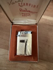 Vintage Ronson Varaflame Starfire Butane Lighter Gold In Case picture