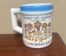 Vintage Mug Cup Danza De Los Viejitos Michoacan Mexico Tharep Hiti Huarari picture
