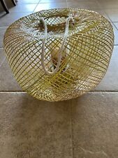 Large Rattan Hanging Battery  Candle Or Lights Holder  Anthropology 18” Y2K picture